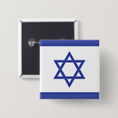 Vlag van Israël  Vierkante Button 5,1 Cm (Voorkant /achterkant)