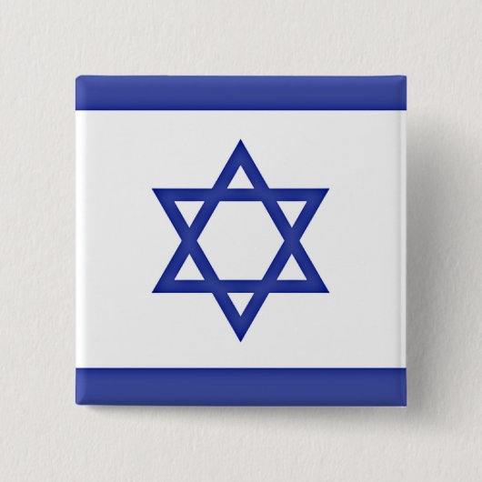 Vlag van Israël  Vierkante Button 5,1 Cm (Voorkant)