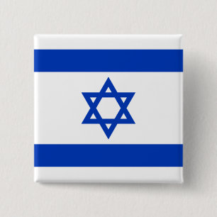 Vlag van Israël Vierkante Button 5,1 Cm
