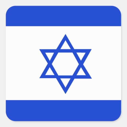 Vlag van Israël Vierkante Sticker (Voorkant)