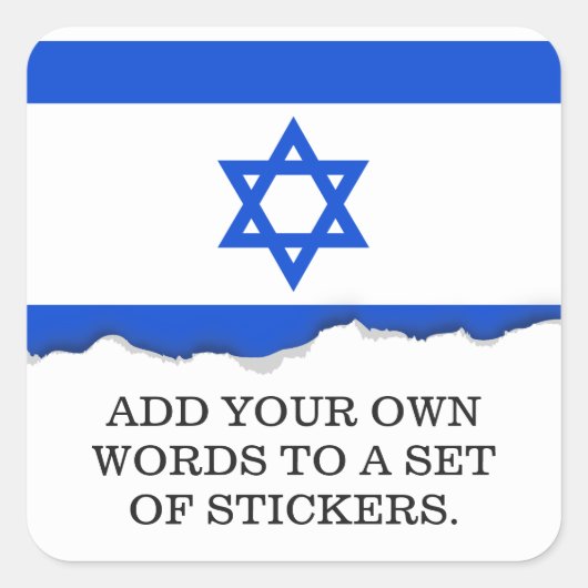 Vlag van Israël Vierkante Sticker (Voorkant)