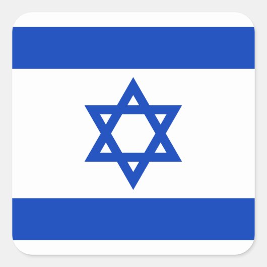 Vlag van Israël Vierkante Sticker (Voorkant)