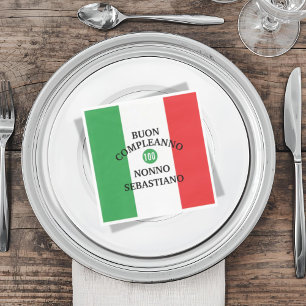 Vlag van Italië Buon Compleanno of Anniversario Servet