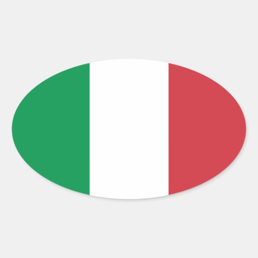Vlag van Italië Ovale Sticker (Voorkant)