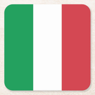 Vlag van Italië Vierkante Kartonnen Onderzetter