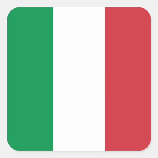 Vlag van Italië Vierkante Sticker (Voorkant)