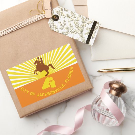 vlag van Jacksonville (Florida) Rechthoekige Sticker (Geschenken)