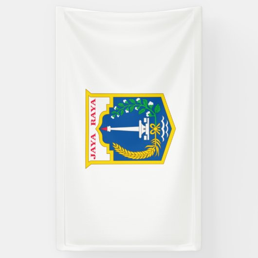 Vlag van Jakarta (Indonesische hoofdstad) Spandoek (Verticaal)