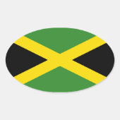Vlag van Jamaica Ovale Sticker (Voorkant)