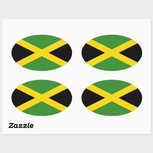 Vlag van Jamaica Ovale Sticker (Vel)