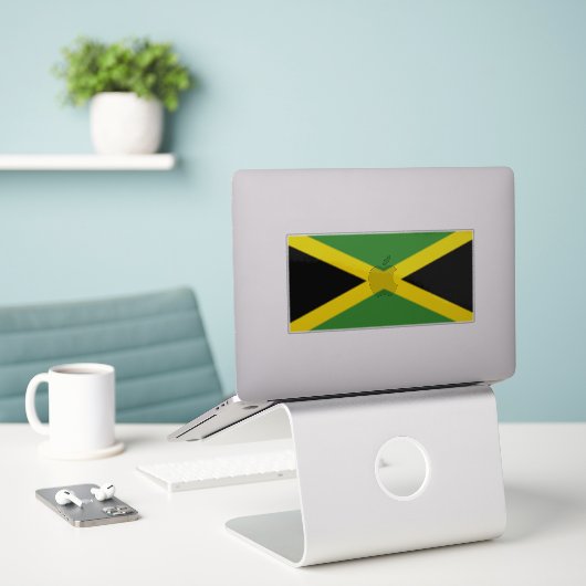Vlag van Jamaica Sticker (Laptop op bureau)