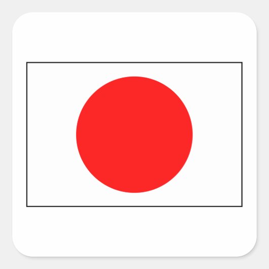 Vlag van Japan Vierkante Sticker (Voorkant)