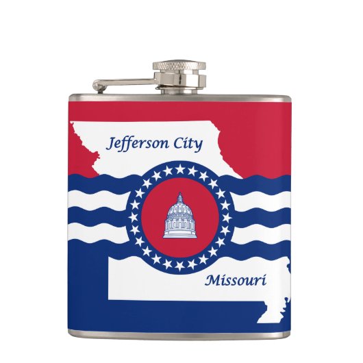 Vlag van Jefferson, Missouri Hip Flask Heupfles (Voorkant)