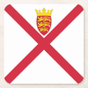 Vlag van Jersey Vierkante Kartonnen Onderzetter
