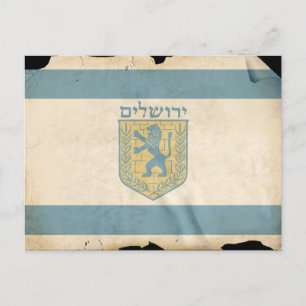 Vlag van Jeruzalem, Israël Briefkaart