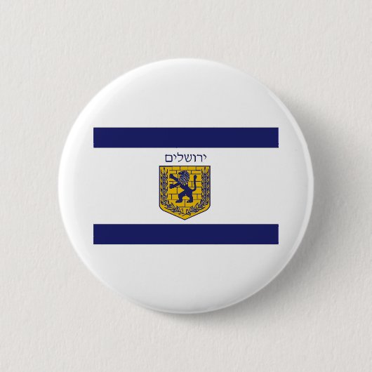 Vlag van Jeruzalem Ronde Button 5,7 Cm (Voorkant)