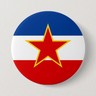 Vlag van Joegoslavië Ronde Button 7,6 Cm