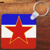 Vlag van Joegoslavië Sleutelhanger (Achterkant)