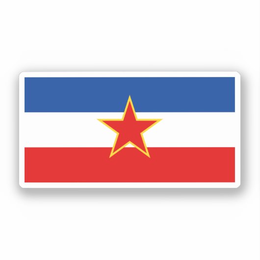 Vlag van Joegoslavië Sticker (Voorkant)
