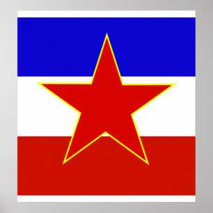 vlag van Joegoslavië van hoge kwaliteit Poster