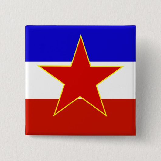 Vlag van Joegoslavië Vierkante Button 5,1 Cm (Voorkant)