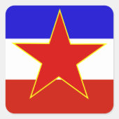 Vlag van Joegoslavië Vierkante Sticker (Voorkant)