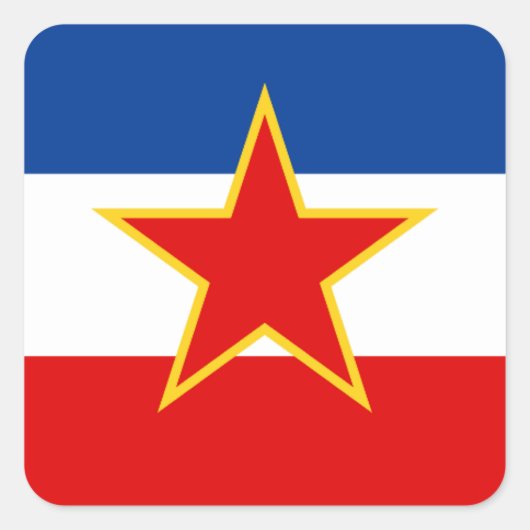 Vlag van Joegoslavië Vierkante Sticker (Voorkant)
