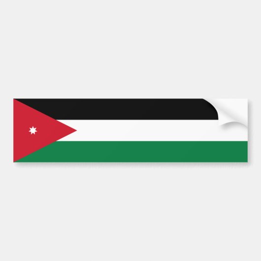 Vlag van Jordanië Bumpersticker (Voorkant)