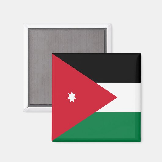 Vlag van Jordanië Magneet (Voorkant / Achterkant)
