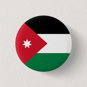 Vlag van Jordanië Ronde Button 3,2 Cm