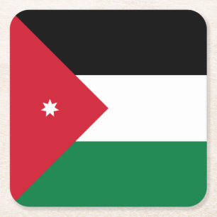 Vlag van Jordanië Vierkante Kartonnen Onderzetter