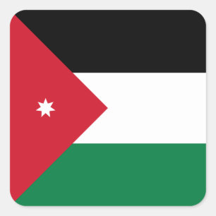 Vlag van Jordanië Vierkante Sticker
