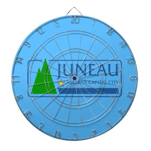 Vlag van Juneau, Alaska-dartboard met kunst Dartbord (Voorkant)