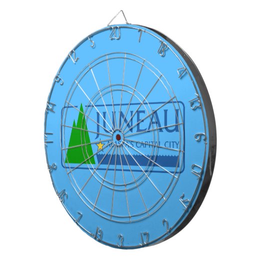 Vlag van Juneau, Alaska-dartboard met kunst Dartbord (Voorkant Rechts)
