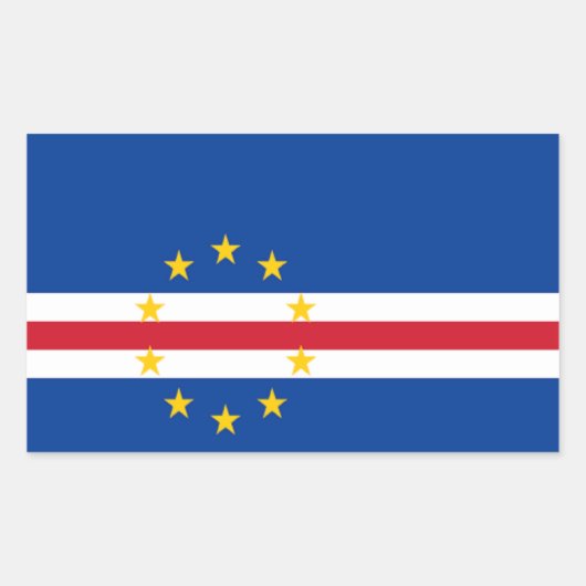 Vlag van Kaapverdië Rechthoekige Sticker (Voorkant)