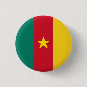 Vlag van Kameroen Ronde Button 3,2 Cm