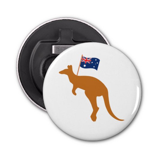 vlag van kangaroo australia button flesopener (Voorkant)