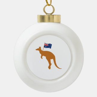vlag van kangaroo australia keramische bal ornament