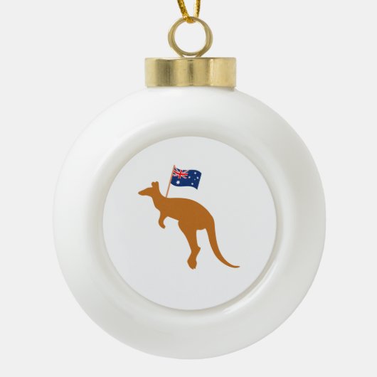 vlag van kangaroo australia keramische bal ornament (Voorkant)