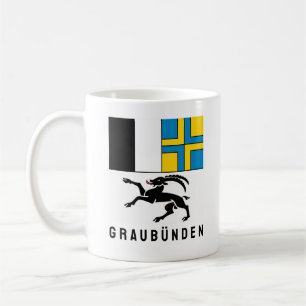 Vlag van Kanton Graubünden, Zwitserland Koffiemok