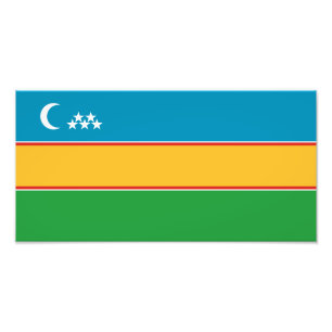 Vlag van Karakalpakstan Foto Afdruk