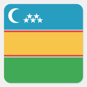 Vlag van Karakalpakstan Vierkante Sticker