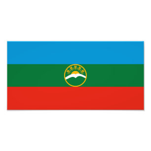 Vlag van Karatsjaj-Tsjerkessië Foto Afdruk