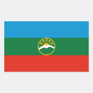 Vlag van Karatsjaj-Tsjerkessië Rechthoekige Sticker