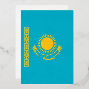 vlag van Kazachstan Folie Uitnodiging
