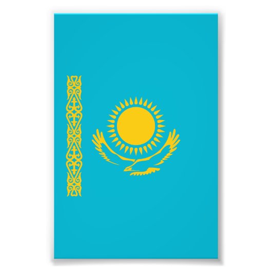 Vlag van Kazachstan Foto Afdruk (Voorkant)