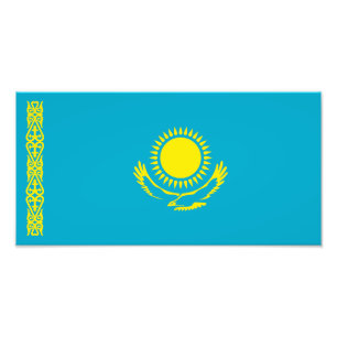 Vlag van Kazachstan Foto Afdruk