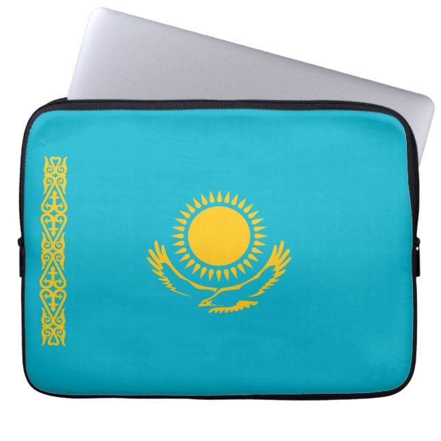 vlag van Kazachstan Laptop Sleeve (Voorkant)
