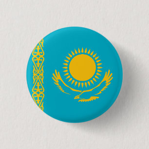 Vlag van Kazachstan Ronde Button 3,2 Cm