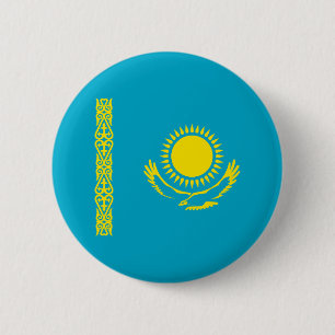 Vlag van Kazachstan Ronde Button 5,7 Cm